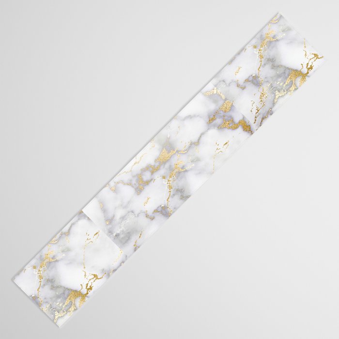 Blush chic faux gold gray gradient marble Table Runner Gallery Image 3