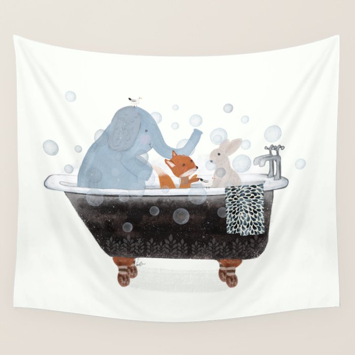 little bath time Wall Tapestry Gallery Image 4