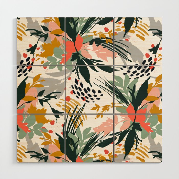 Botanical brush strokes I Wood Wall Art Gallery Image 1