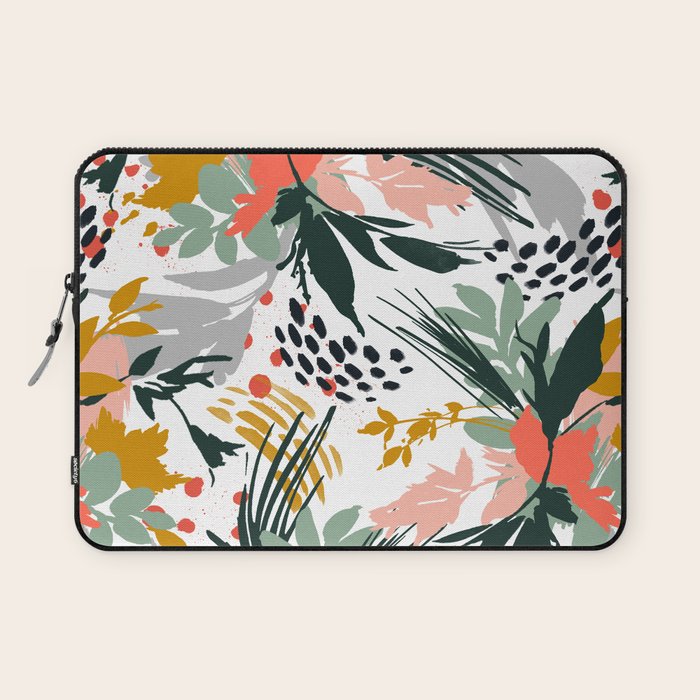 Botanical brush strokes I Laptop Sleeve Gallery Image 1