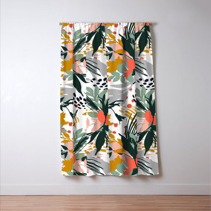 Botanical brush strokes I Window Curtain Gallery Image 3