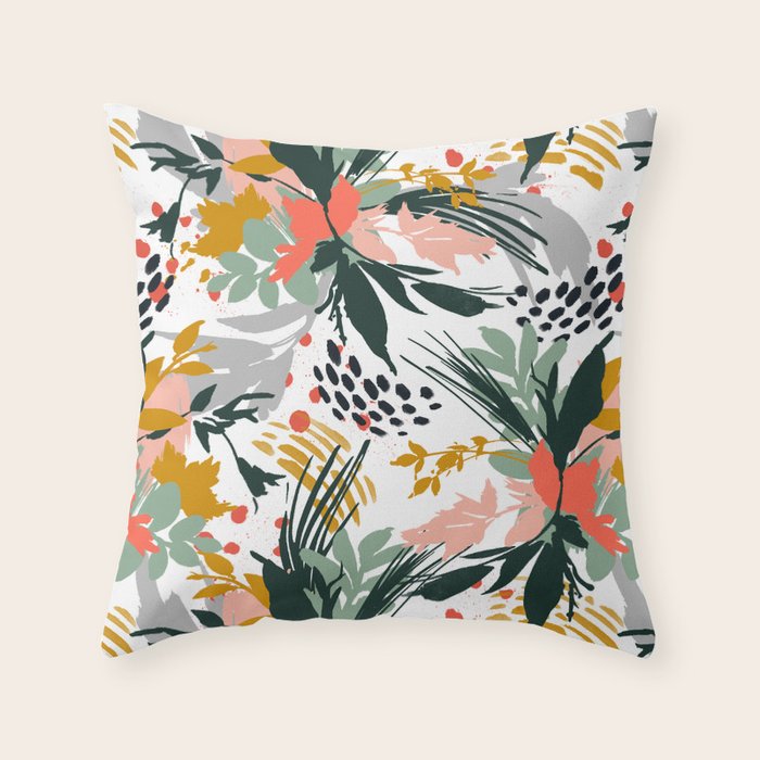 Botanical brush strokes I Throw Pillow Gallery Image 6