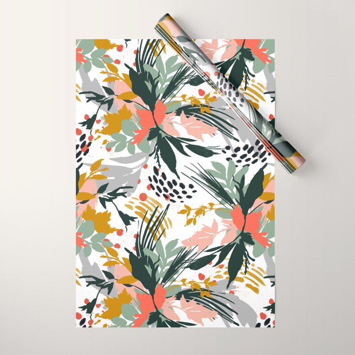 Botanical brush strokes I Wrapping Paper Gallery Image 1