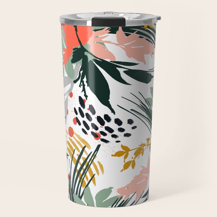 Botanical brush strokes I Travel Mug Gallery Image 1