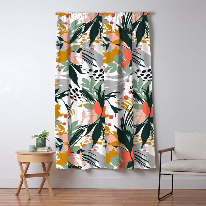Botanical brush strokes I Window Curtain Gallery Image 5