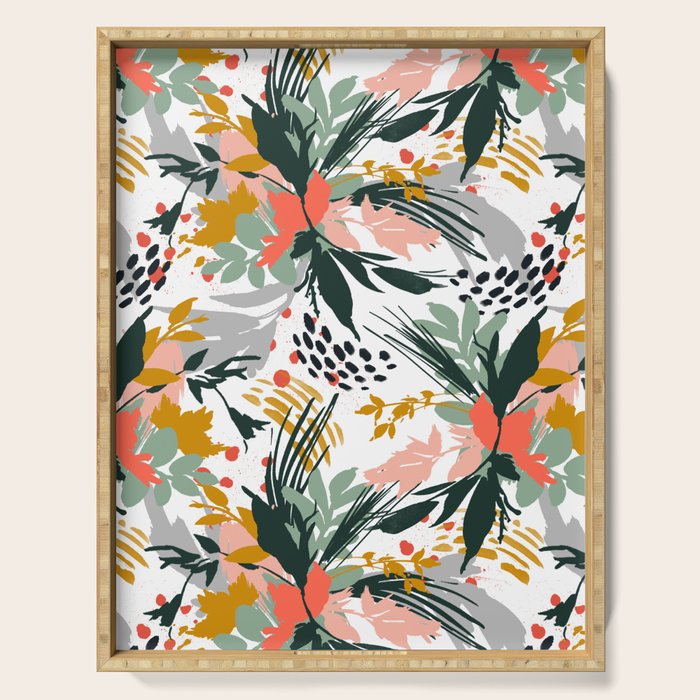 Botanical brush strokes I Serving Tray Gallery Image 1
