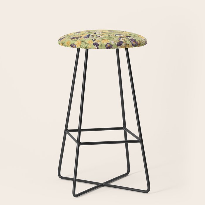 Pansy Floral Pattern Stool Gallery Image 1