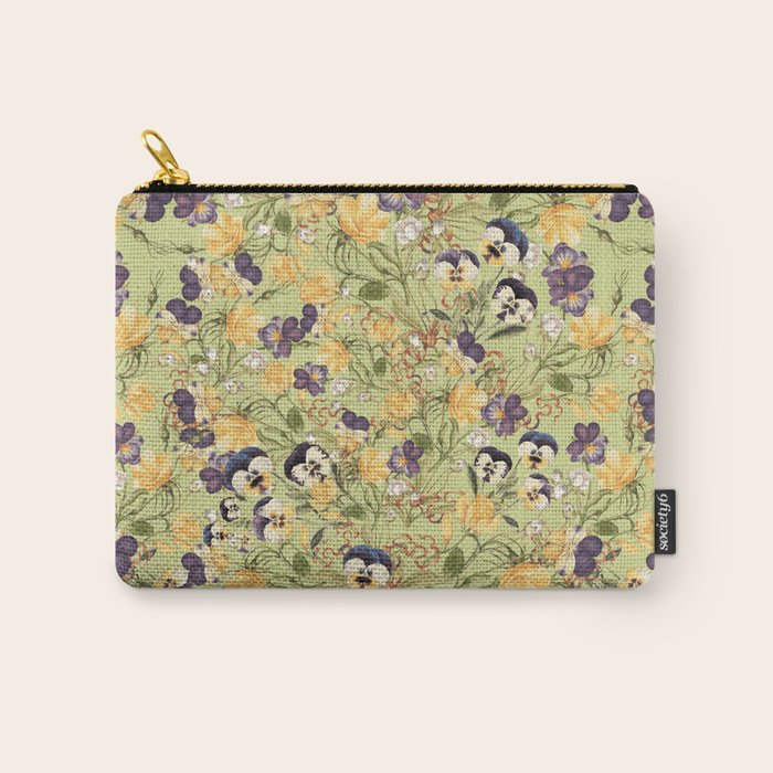 Pansy Floral Pattern Carry All Pouch Gallery Image 1