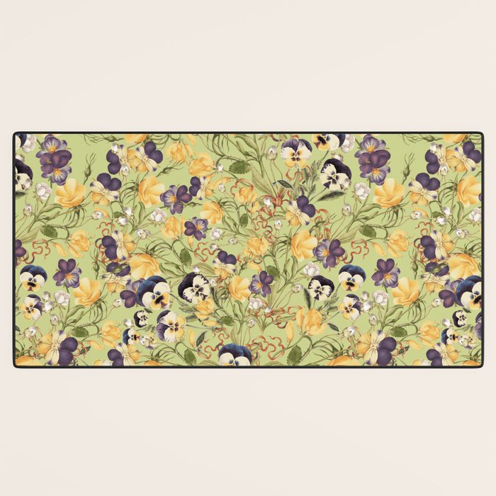 Pansy Floral Pattern Desk Mat Gallery Image 3