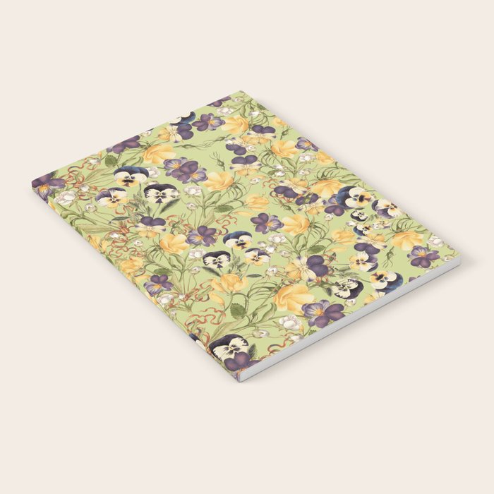 Pansy Floral Pattern Notebook Gallery Image 1