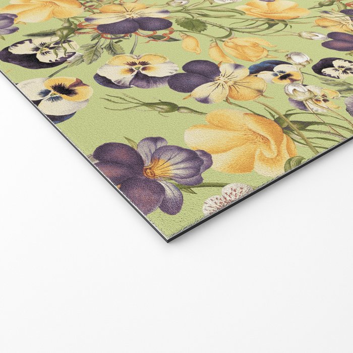 Pansy Floral Pattern Welcome Mat Gallery Image 2