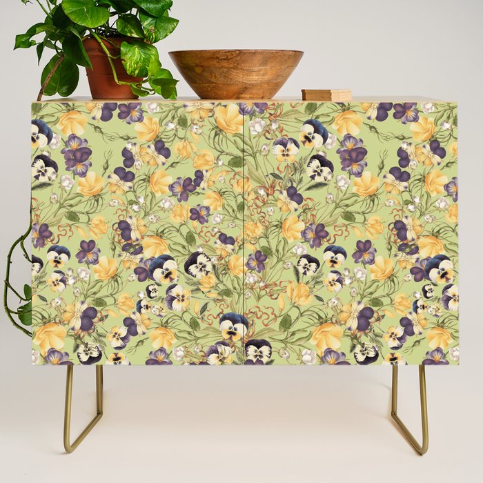 Pansy Floral Pattern Credenza Gallery Image 1