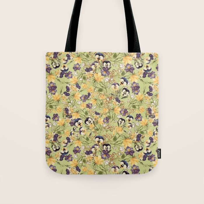 Pansy Floral Pattern Tote Bag Gallery Image 1