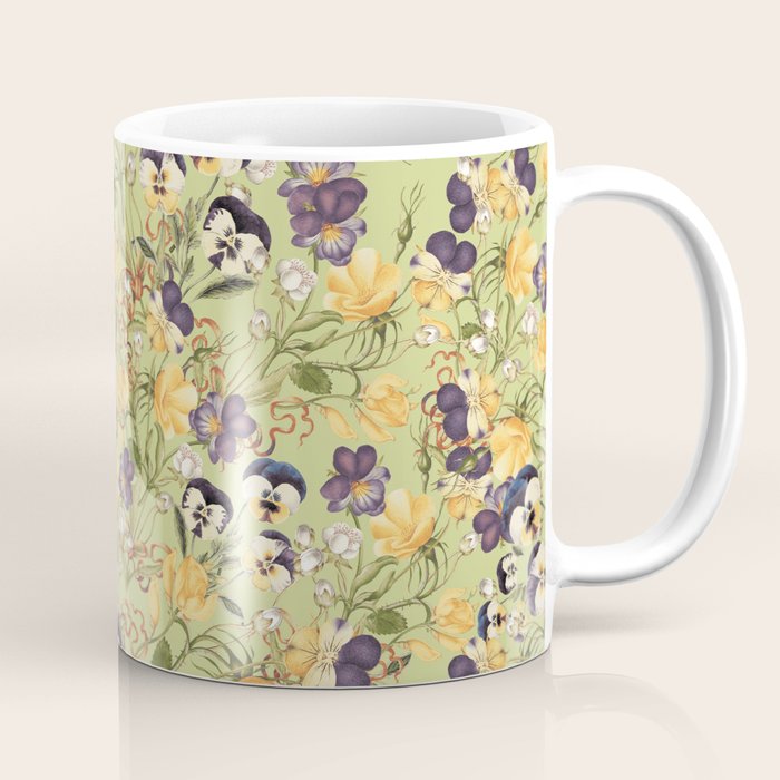 Pansy Floral Pattern Coffee Mug Gallery Image 1