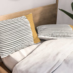 (White Background) Mid Century Modern Minimalist Rothko Inspired Color Field With Lines Geometric Style  Pillow Sham Gallery Image 2