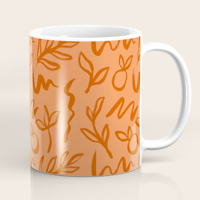 Organic watercolor plant nature art pattern Coffee Mug Gallery Image 1