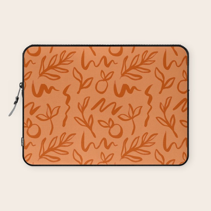 Organic watercolor plant nature art pattern Laptop Sleeve Gallery Image 1