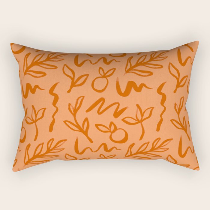 Organic watercolor plant nature art pattern Rectangular Pillow Gallery Image 2