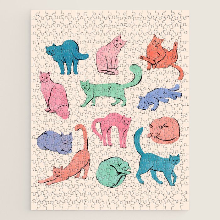 Pastel Cats Jigsaw Puzzle Gallery Image 1