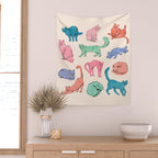 Pastel Cats Wall Tapestry Gallery Image 2