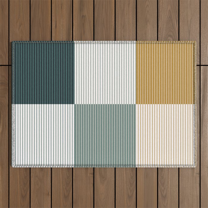 Color Block Line Pattern II Outdoor Rug Gallery Image 1