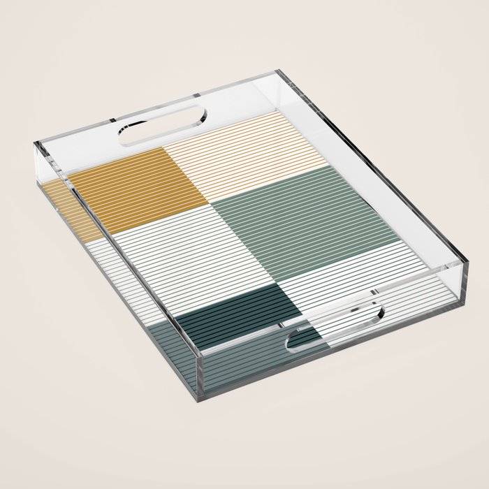 Color Block Line Pattern II Acrylic Tray Gallery Image 1