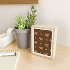 Cute Hair Bows and Stars in Brown and Peach Mini Art Print Gallery Image 2