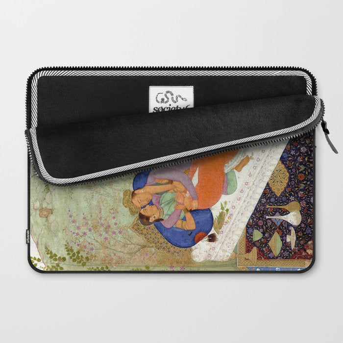 Embracing Couple Indian Painting Miniature Mughal Art Laptop Sleeve Gallery Image 2
