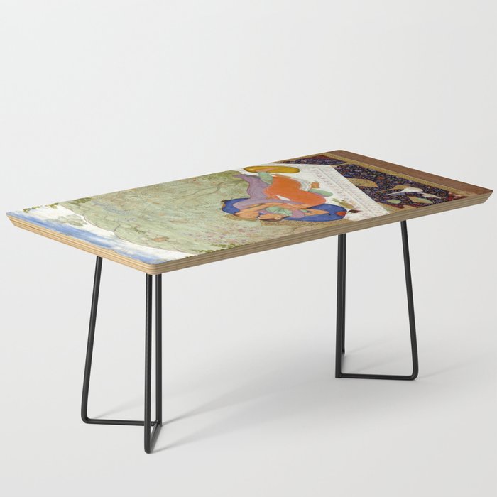 Embracing Couple Indian Painting Miniature Mughal Art Coffee Table Gallery Image 1