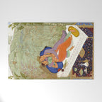 Embracing Couple Indian Painting Miniature Mughal Art Welcome Mat Gallery Image 1