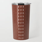 boho vertical stitch - rust Travel Mug Gallery Image 1