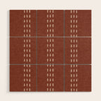 boho vertical stitch - rust Wood Wall Art Gallery Image 1