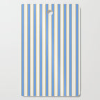 Vintage Cabana Stripe Blue And Gold Stripes Retro Boho Coastal Beach Vibe Cutting Board Gallery Image 1
