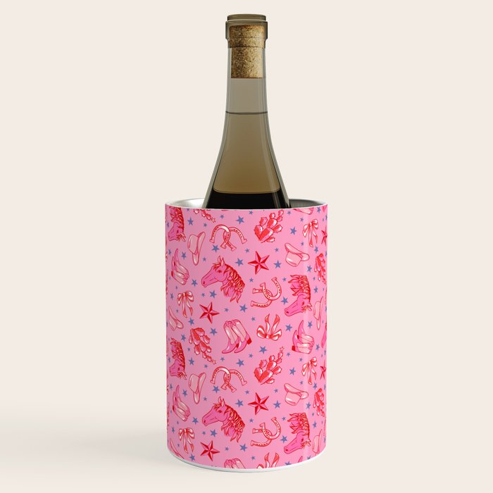 Cowgirl Christmas - pink and red Wine Chiller Gallery Image 3