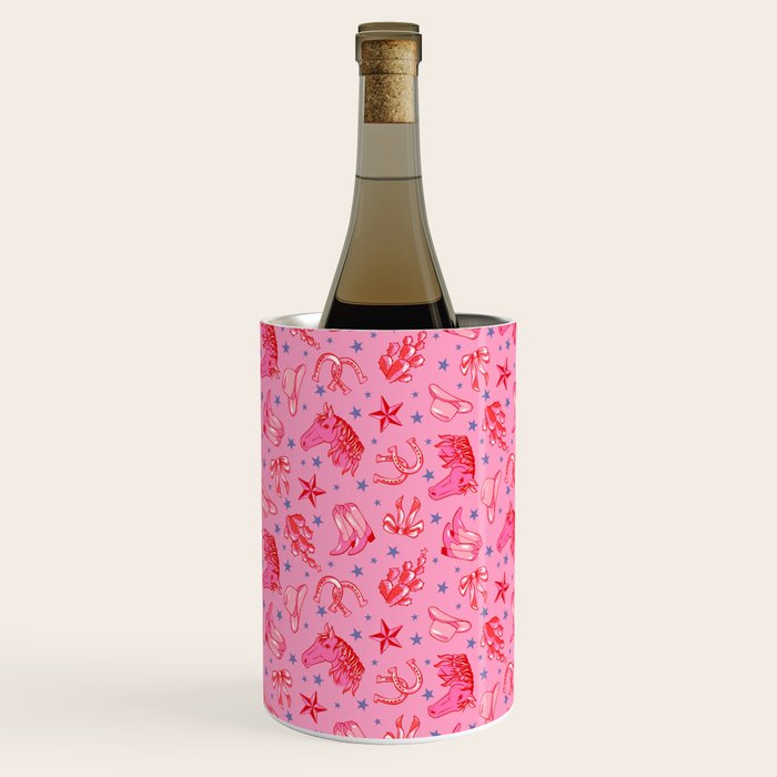 Cowgirl Christmas - pink and red Wine Chiller Gallery Image 2