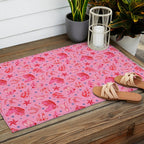 Cowgirl Christmas - pink and red Outdoor Rug Gallery Image 2