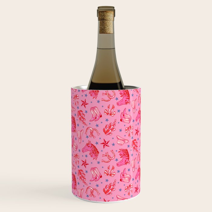 Cowgirl Christmas - pink and red Wine Chiller Gallery Image 1