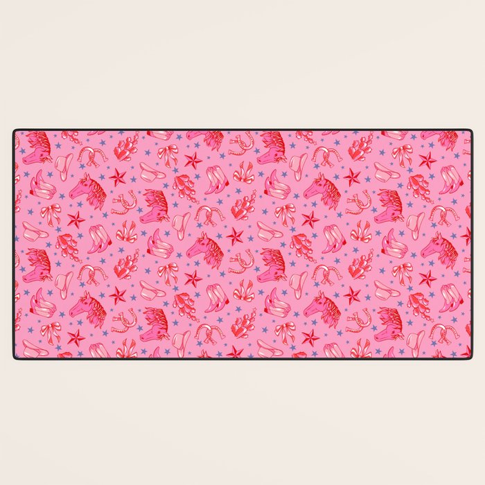 Cowgirl Christmas - pink and red Desk Mat Gallery Image 3