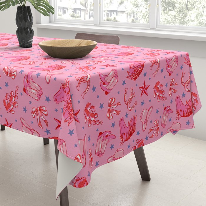 Cowgirl Christmas - pink and red Tablecloth Gallery Image 3