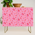 Cowgirl Christmas - pink and red Credenza Gallery Image 1