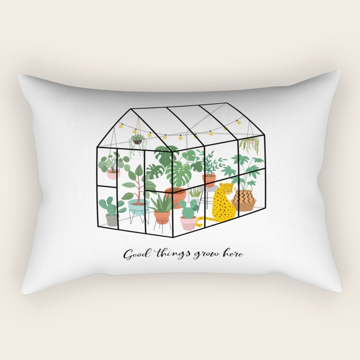 Good Things Grow Here Illustrated Quote Rectangular Pillow Gallery Image 2