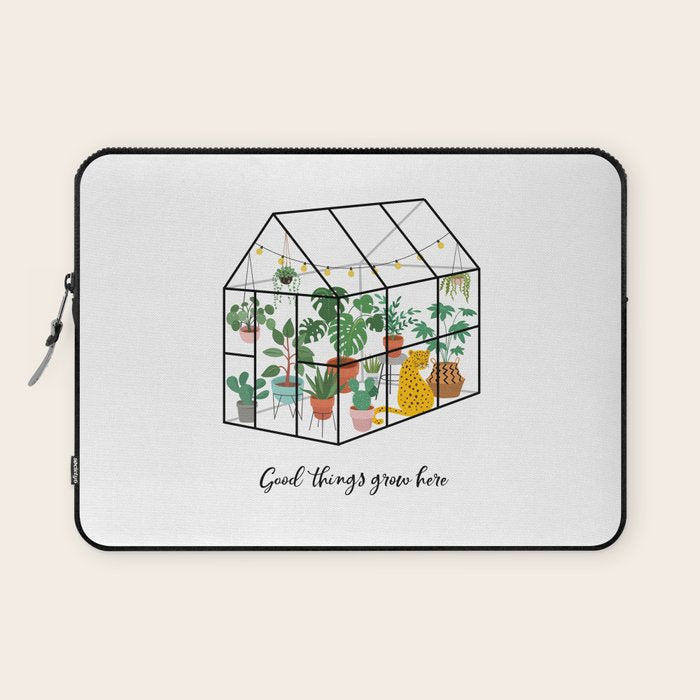 Good Things Grow Here Illustrated Quote Laptop Sleeve Gallery Image 1