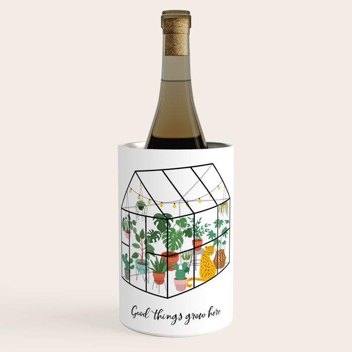 Good Things Grow Here Illustrated Quote Wine Chiller Gallery Image 1