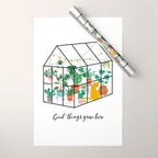 Good Things Grow Here Illustrated Quote Wrapping Paper Gallery Image 1
