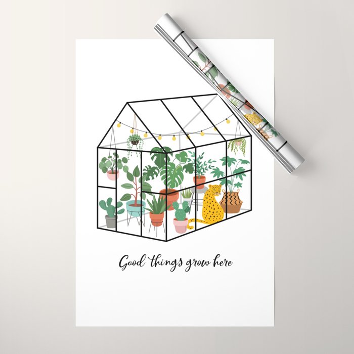 Good Things Grow Here Illustrated Quote Wrapping Paper Gallery Image 1