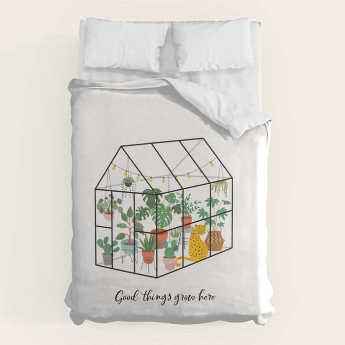 Good Things Grow Here Illustrated Quote Duvet Cover Gallery Image 6