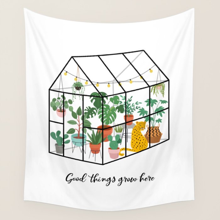 Good Things Grow Here Illustrated Quote Wall Tapestry Gallery Image 4