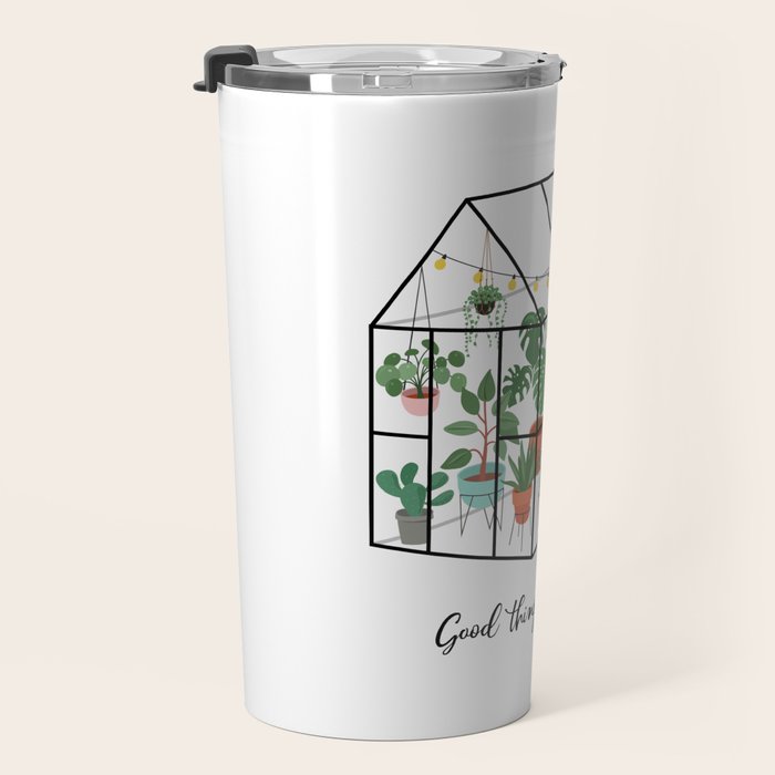 Good Things Grow Here Illustrated Quote Travel Mug Gallery Image 3