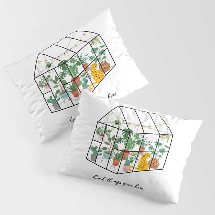 Good Things Grow Here Illustrated Quote Pillow Sham Gallery Image 1