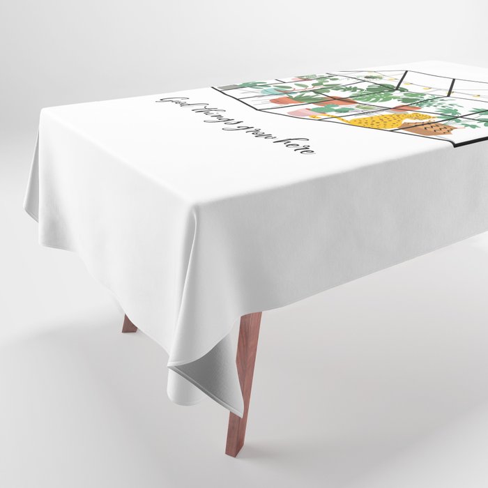 Good Things Grow Here Illustrated Quote Tablecloth Gallery Image 1